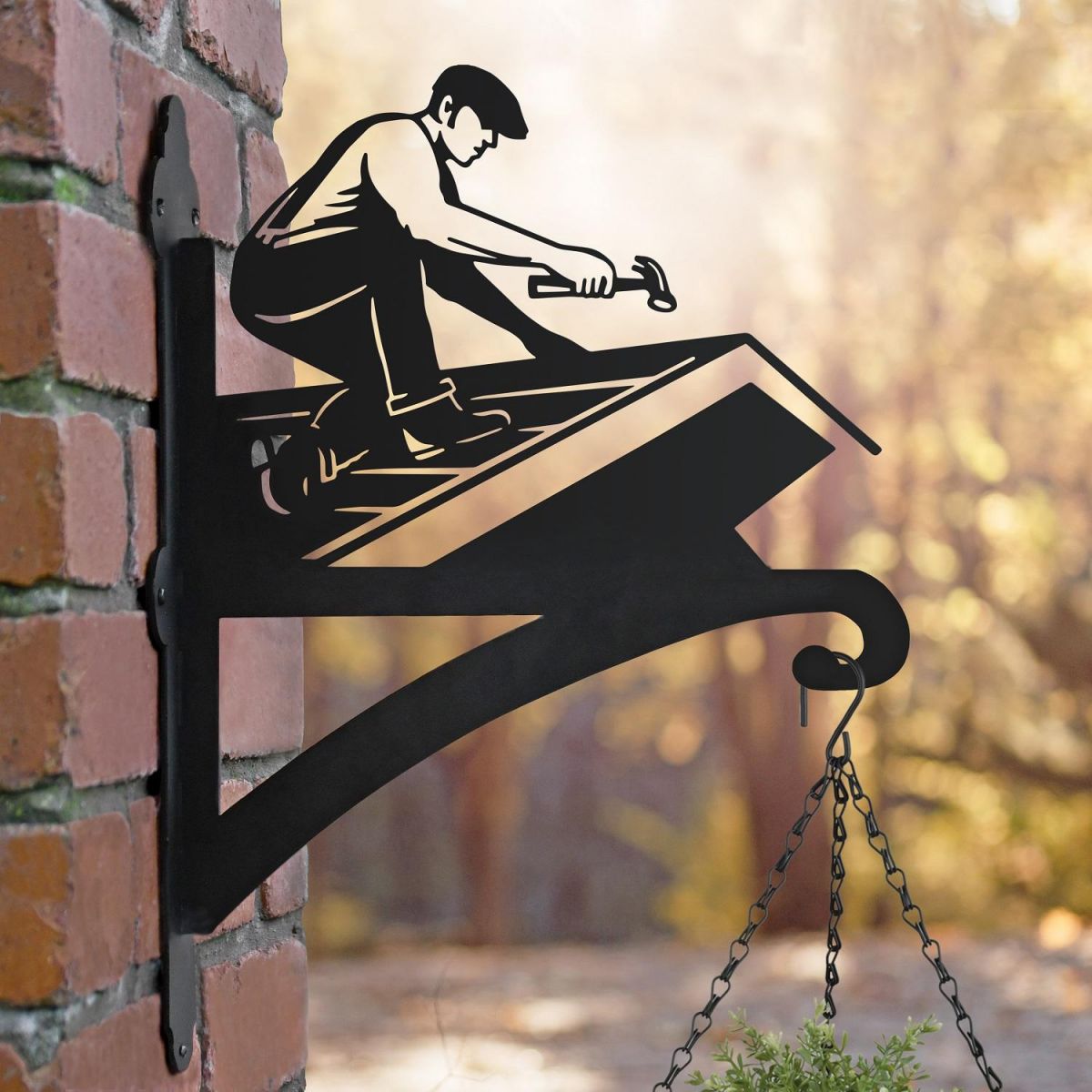 Roofer Hanging Basket Bracket in Garden Setting  Roofer Hanging Basket Bracket in Garden Setting