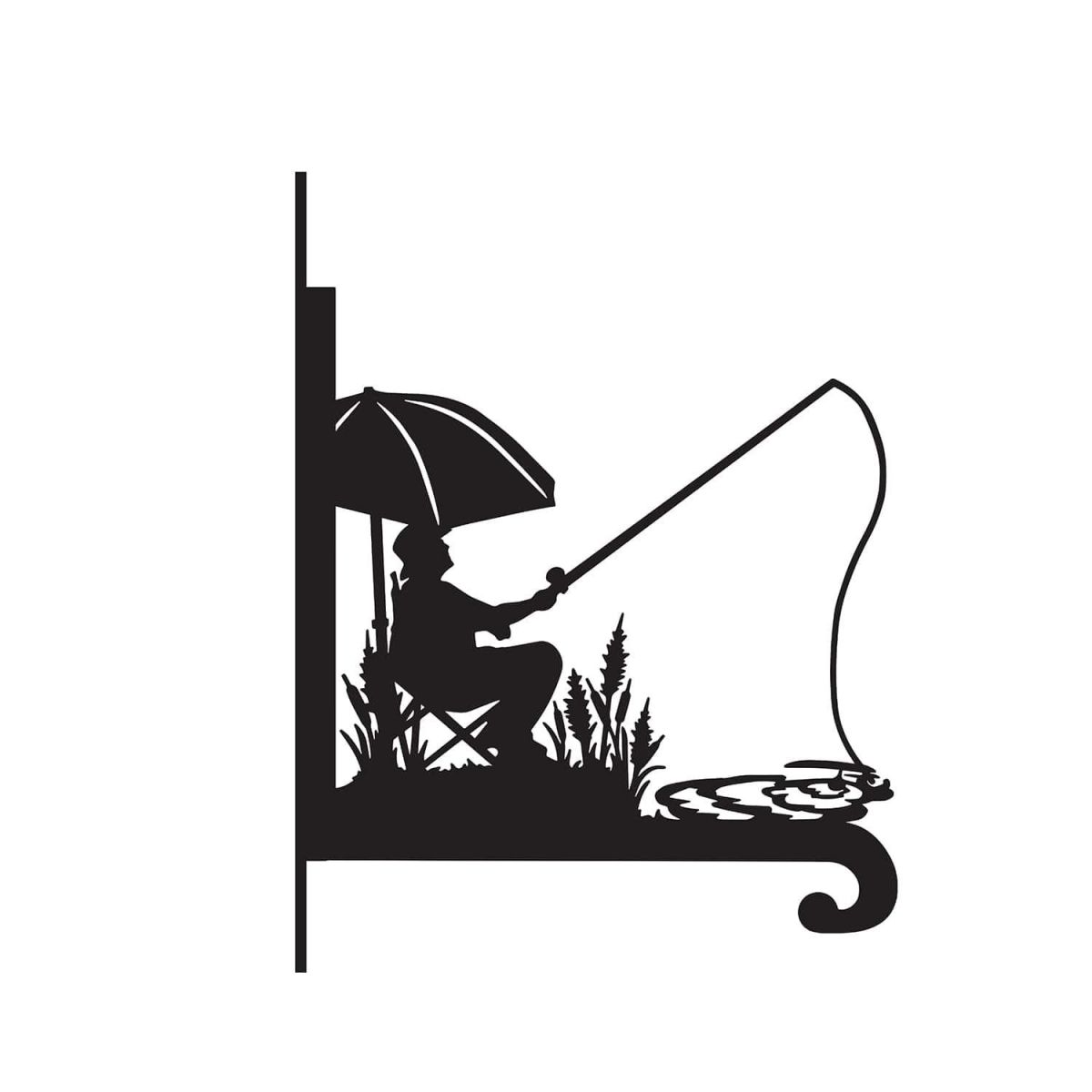 Close-Up of Steel Fisherman Hanging Basket Bracket Close-Up of Steel Fisherman Hanging Basket Bracket