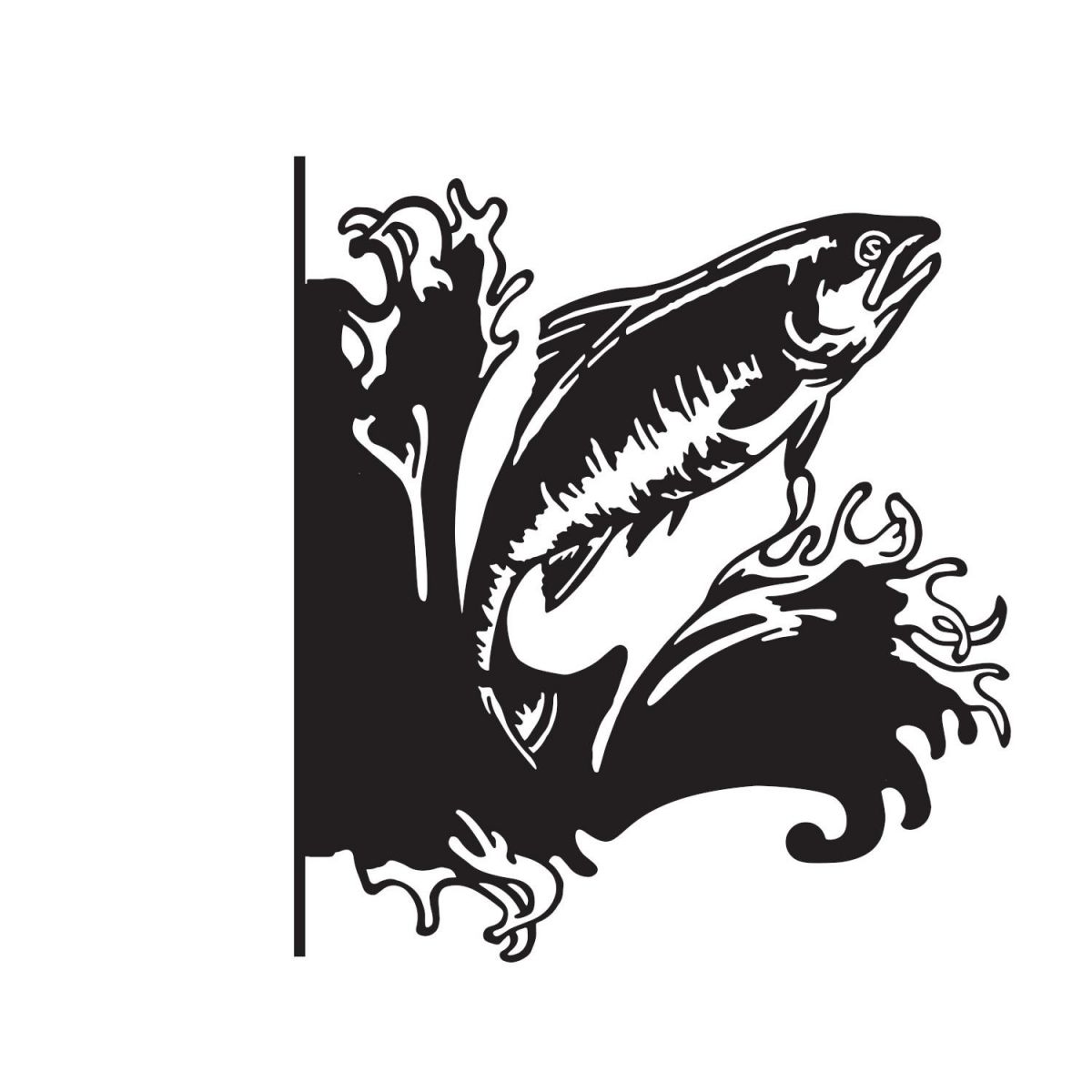 Freshwater Salmon Hanging Basket Bracket on White Background