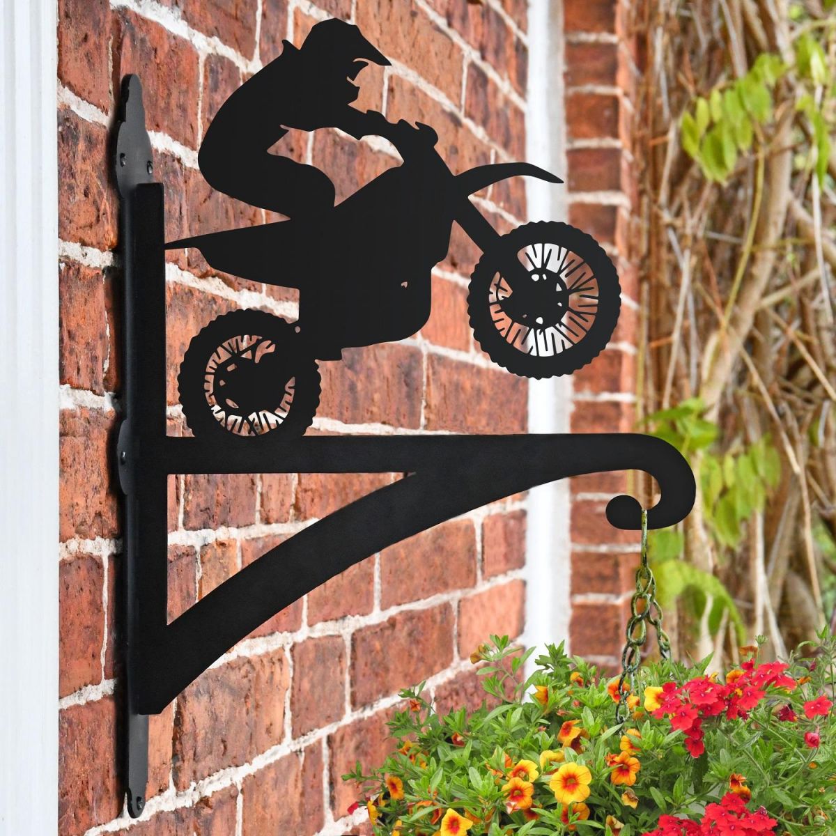 Dirt Bike Hanging Basket Bracket on Wall 