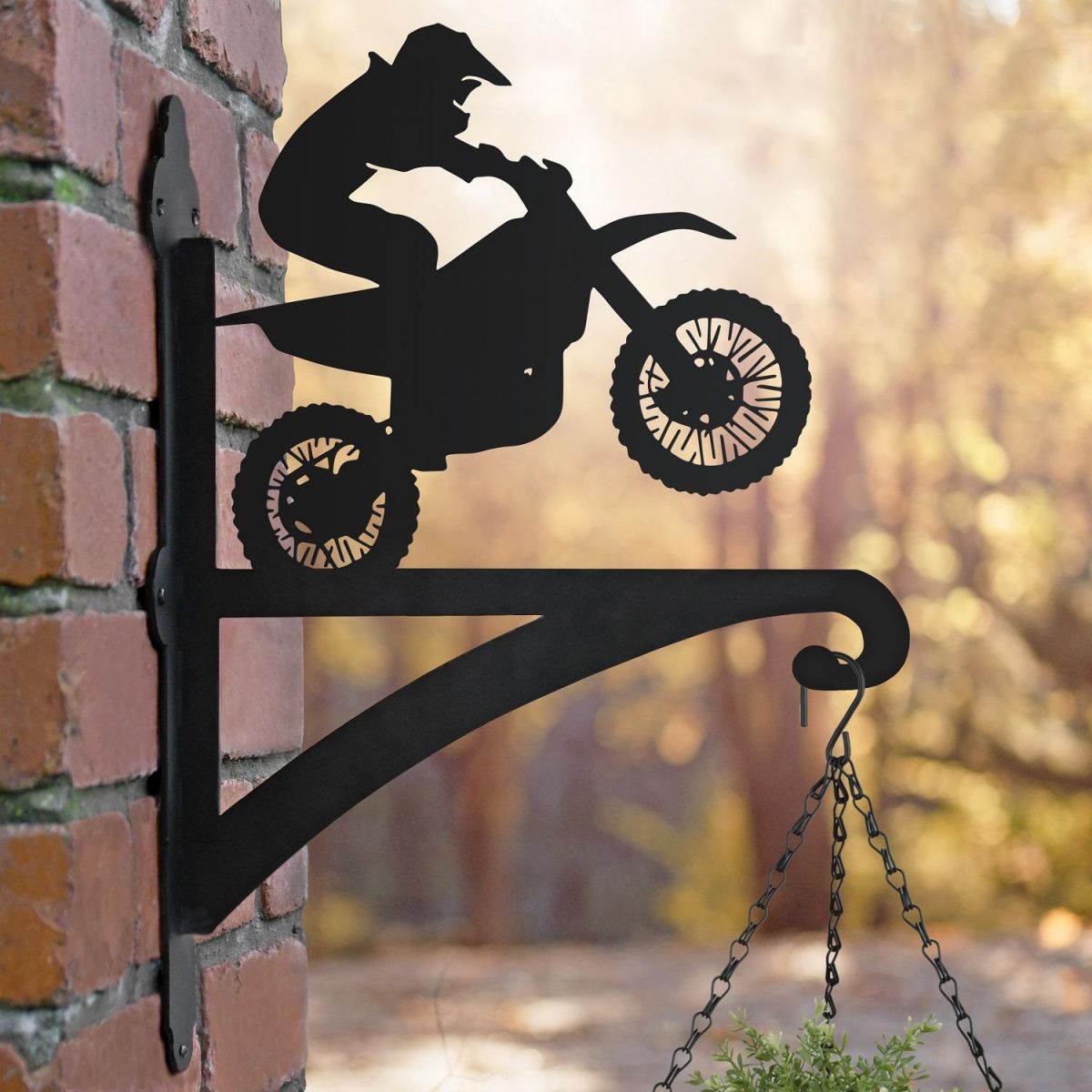 Dirt Bike Hanging Basket Bracket Outdoors