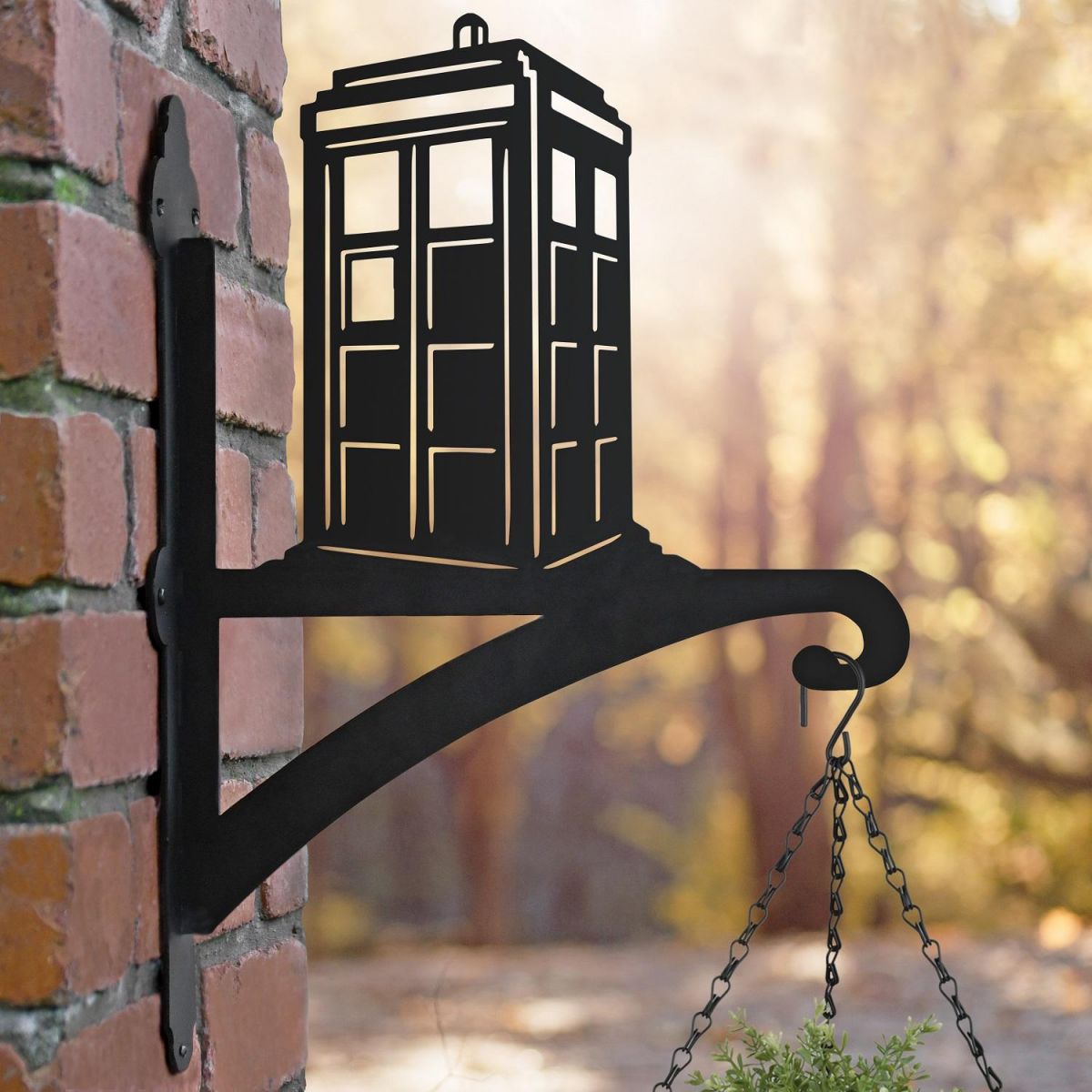 Tardis Hanging Basket Bracket in Outside Area Tardis Hanging Basket Bracket in Outside Area