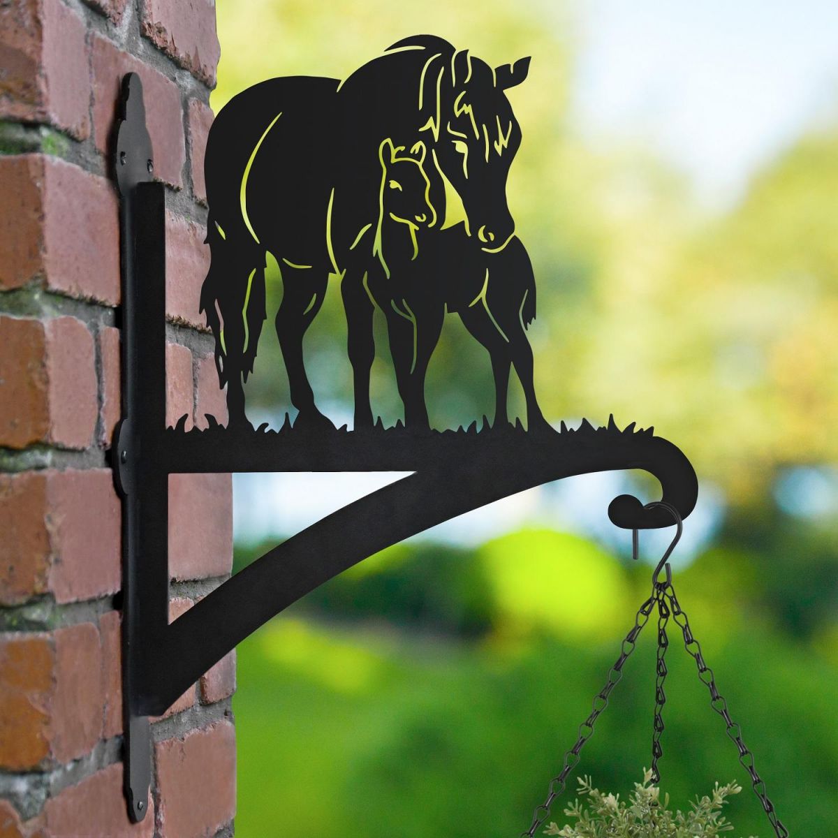 Mare & Foal Basket in Garden Setting 