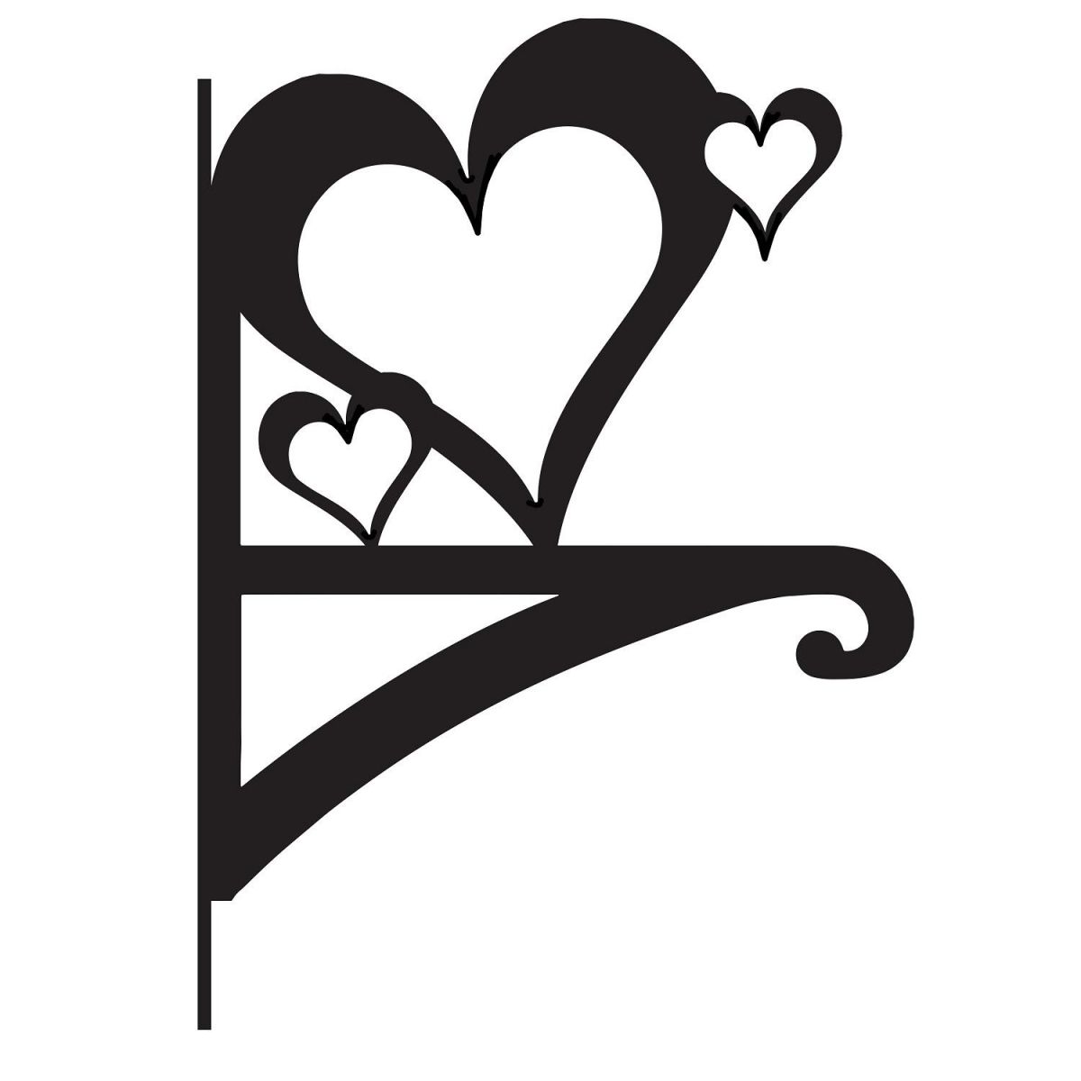 Love Hearts Hanging Basket Bracket 