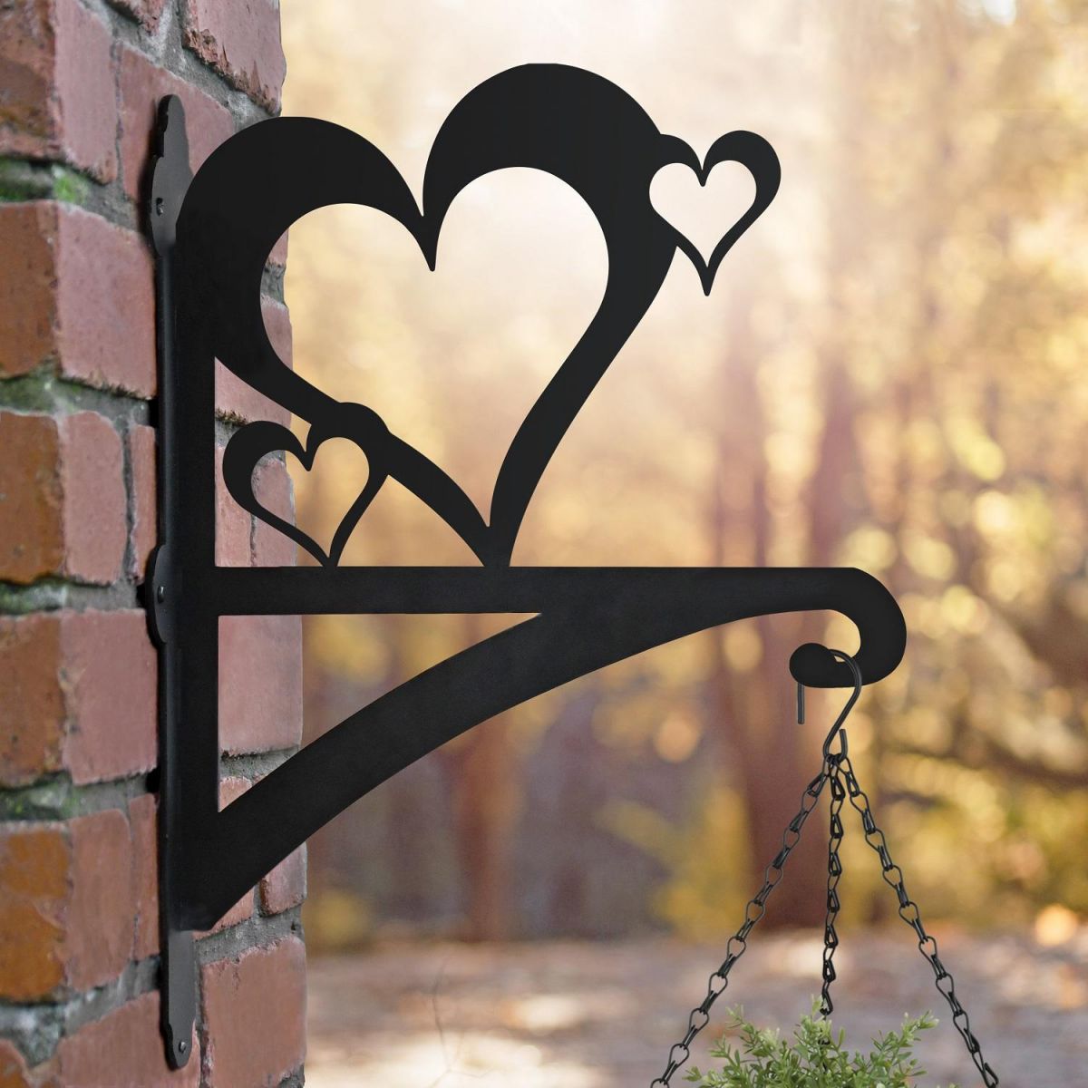 Hanging Basket Bracket with Love Heart Design 