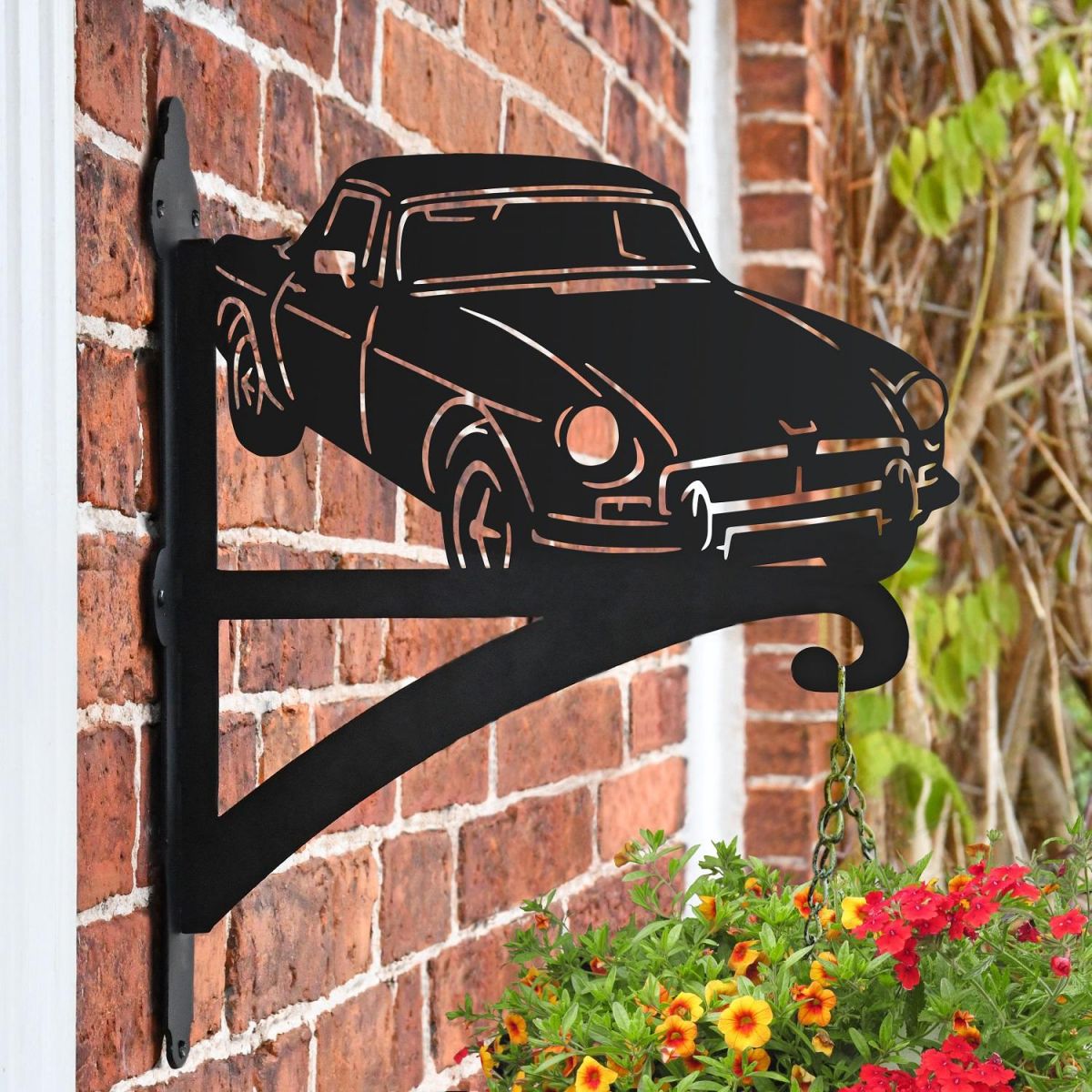 MGB Roadster Basket Bracket on Wall  MGB Roadster Basket Bracket on Wall