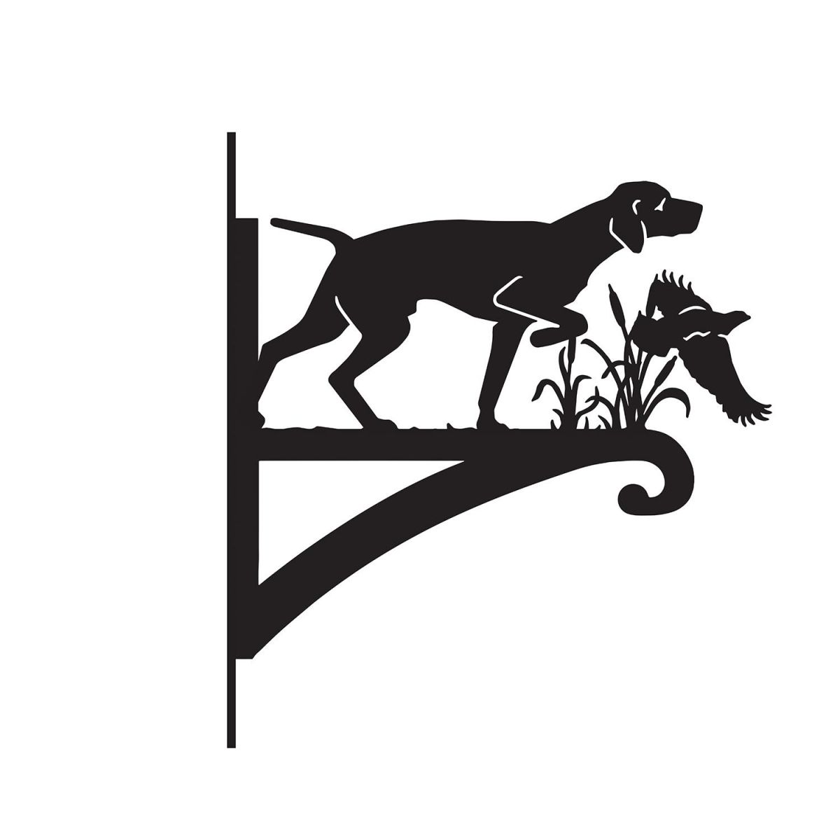 Pointer & Pheasant Iron Hanging Basket Bracket in Black Pointer & Pheasant Iron Hanging Basket Bracket in Black