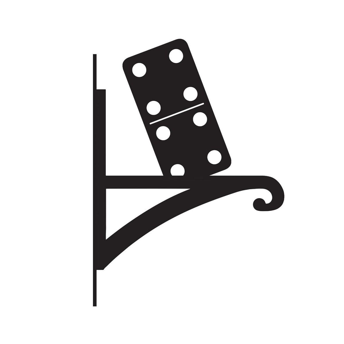 Domino Iron Hanging Basket Bracket in Black