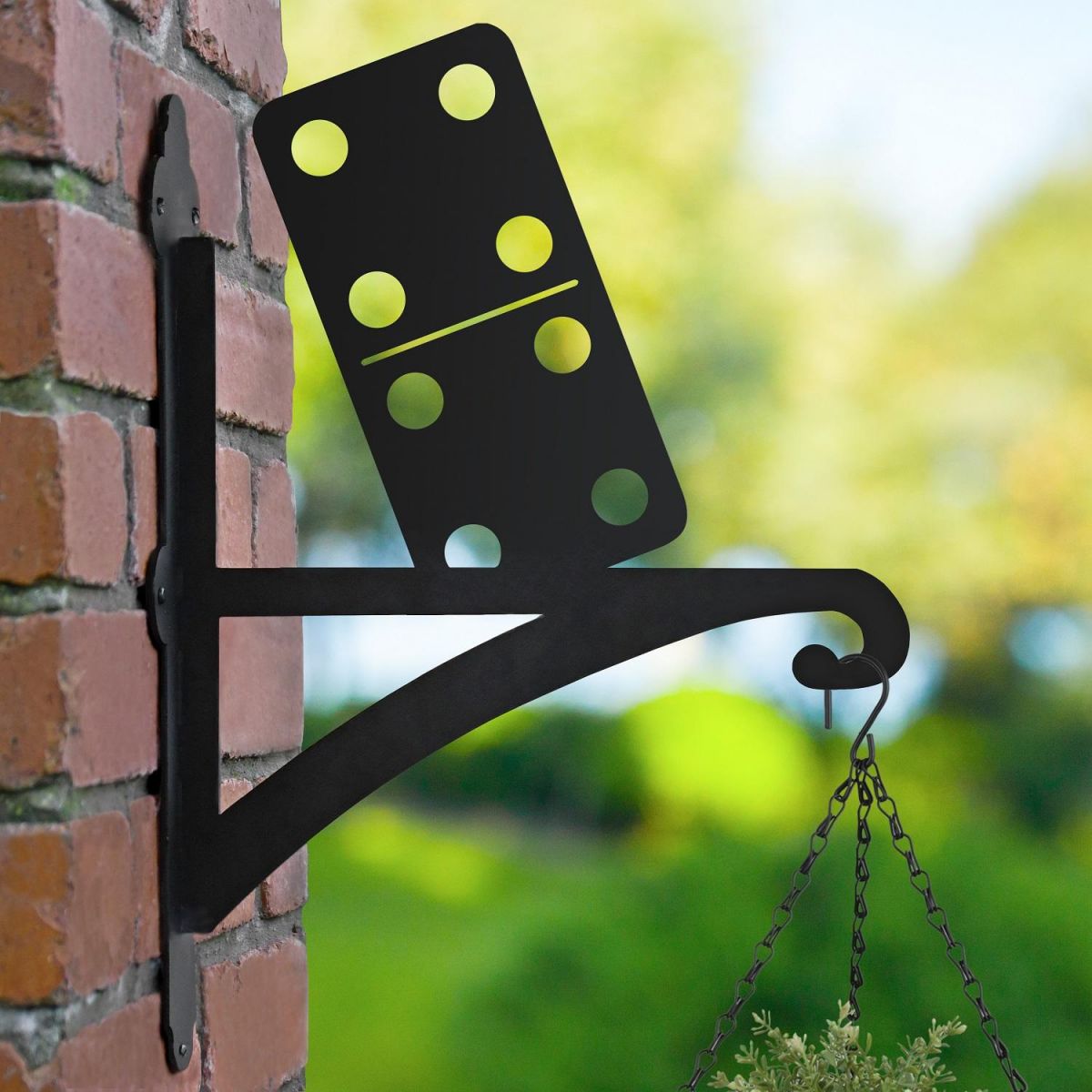 Hanging Basket Bracket with Domino Design 