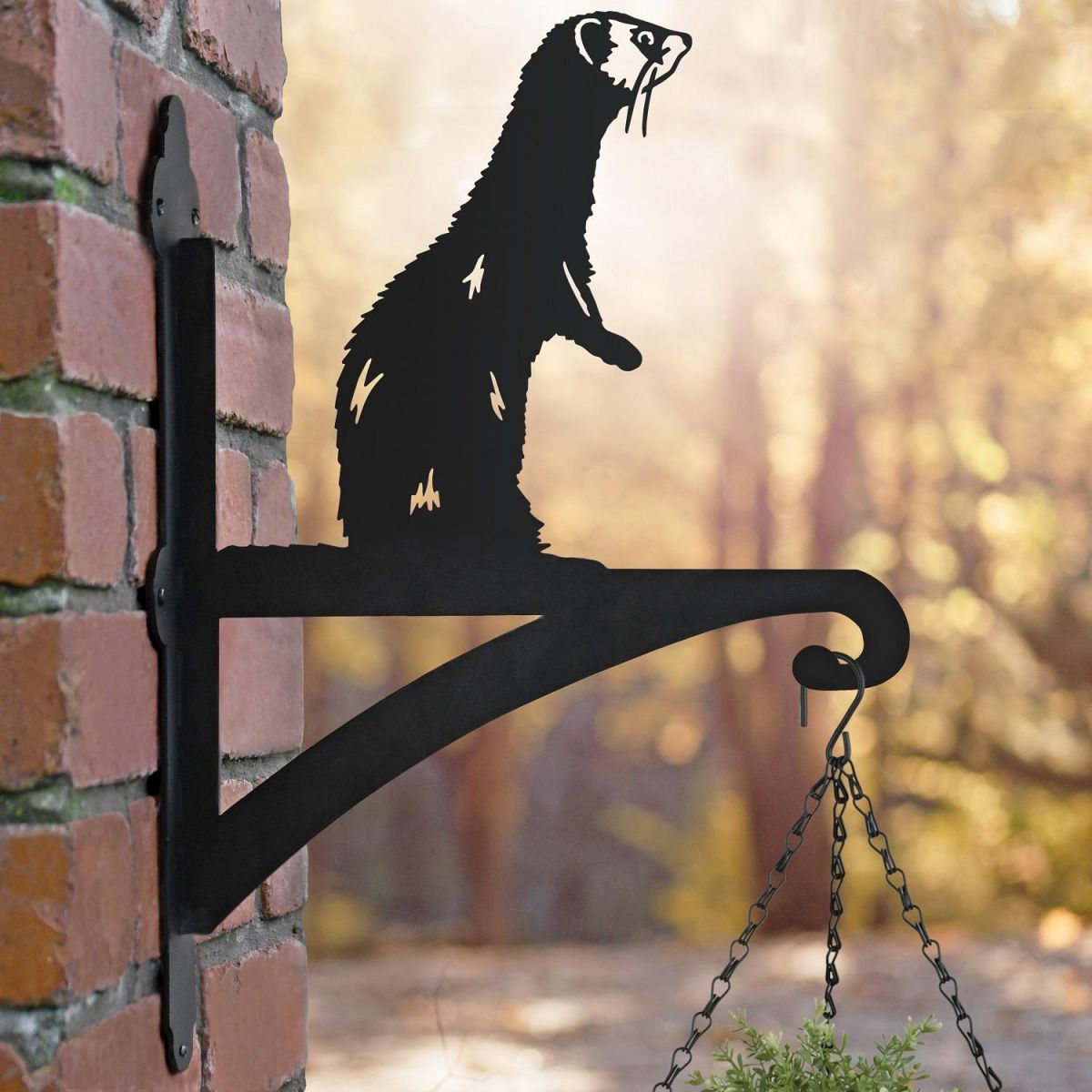 Hanging Basket Bracket with Ferret Standing Design 