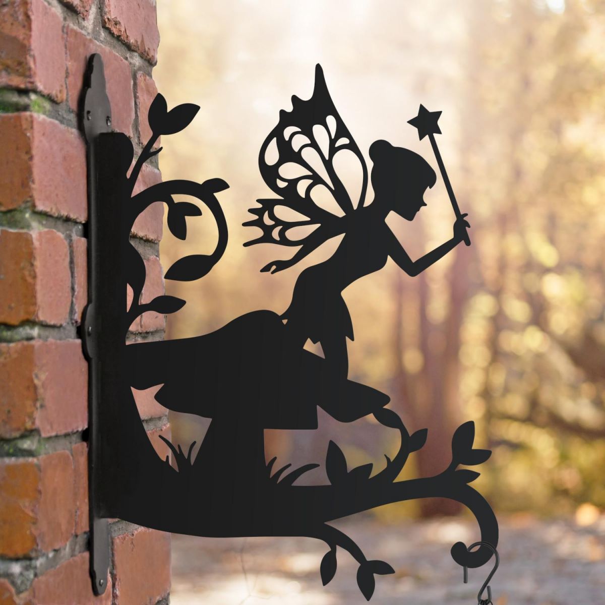 Fairy With Wand Hanging Basket Bracket at Sunset Fairy With Wand Hanging Basket Bracket at Sunset