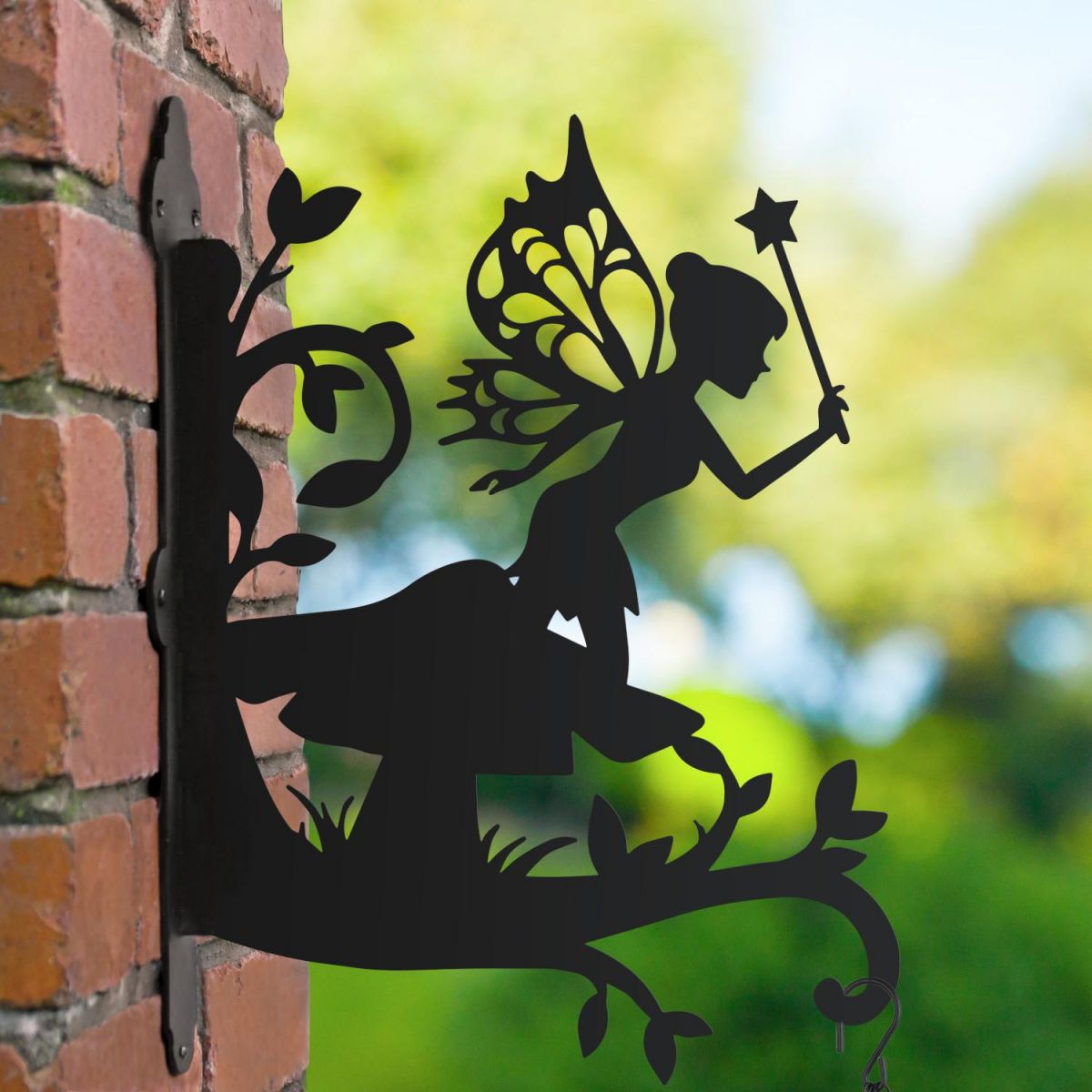 Fairy With Wand Hanging Basket Bracket Fairy With Wand Hanging Basket Bracket