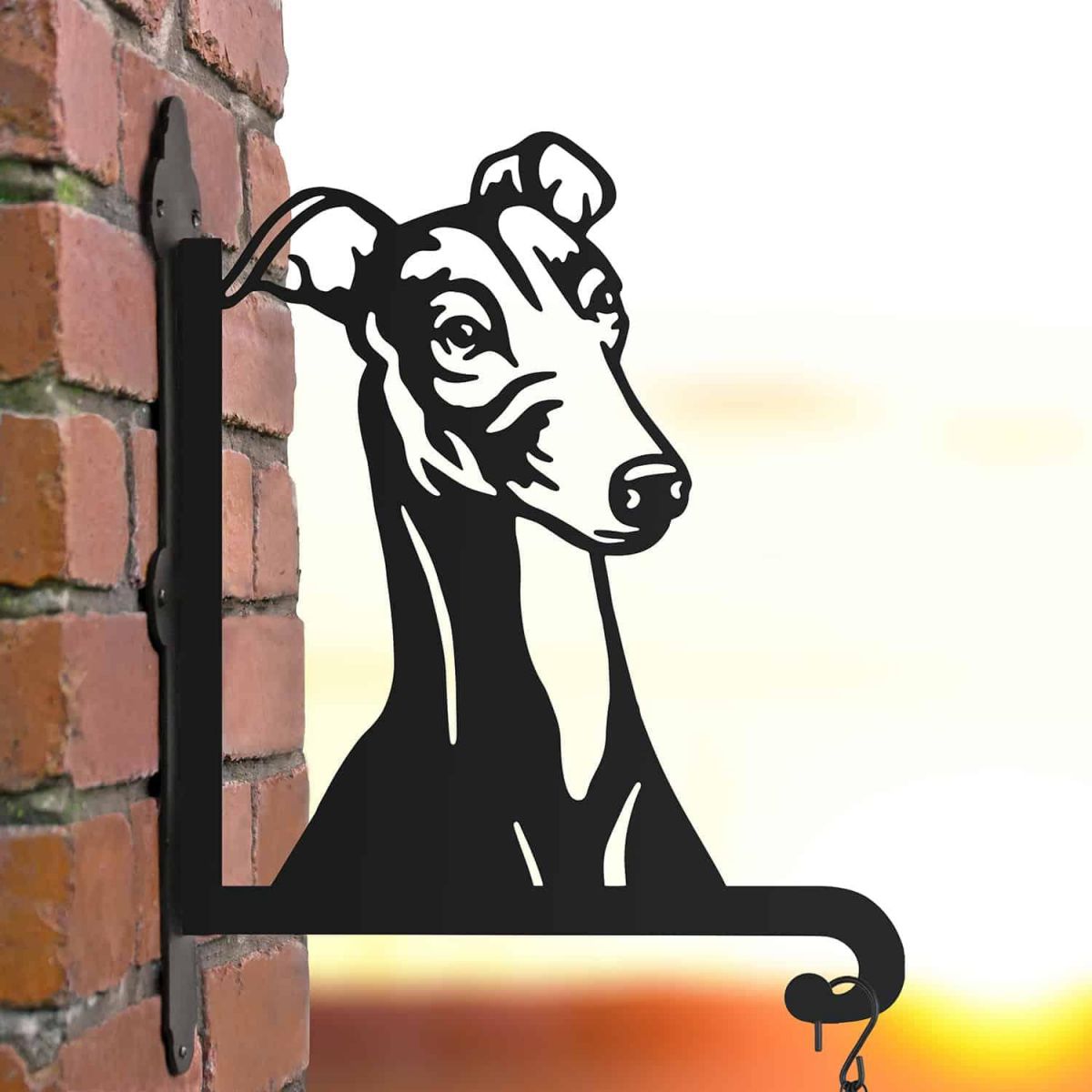 Steel Greyhound Head Hanging Basket Bracket