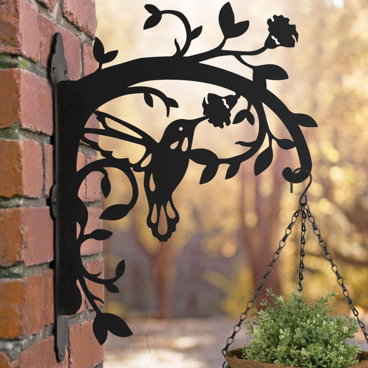 Flying Hummingbird Hanging Basket Bracket