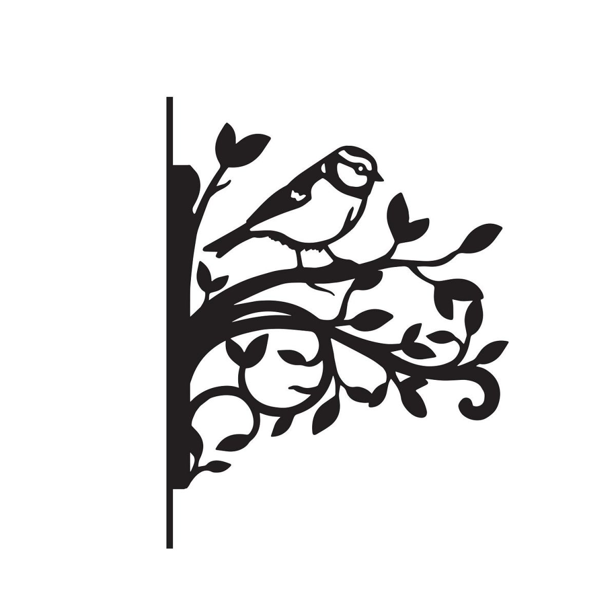 Iron Hanging Basket Bracket with Blue Tit and Branches Iron Hanging Basket Bracket with Blue Tit and Branches