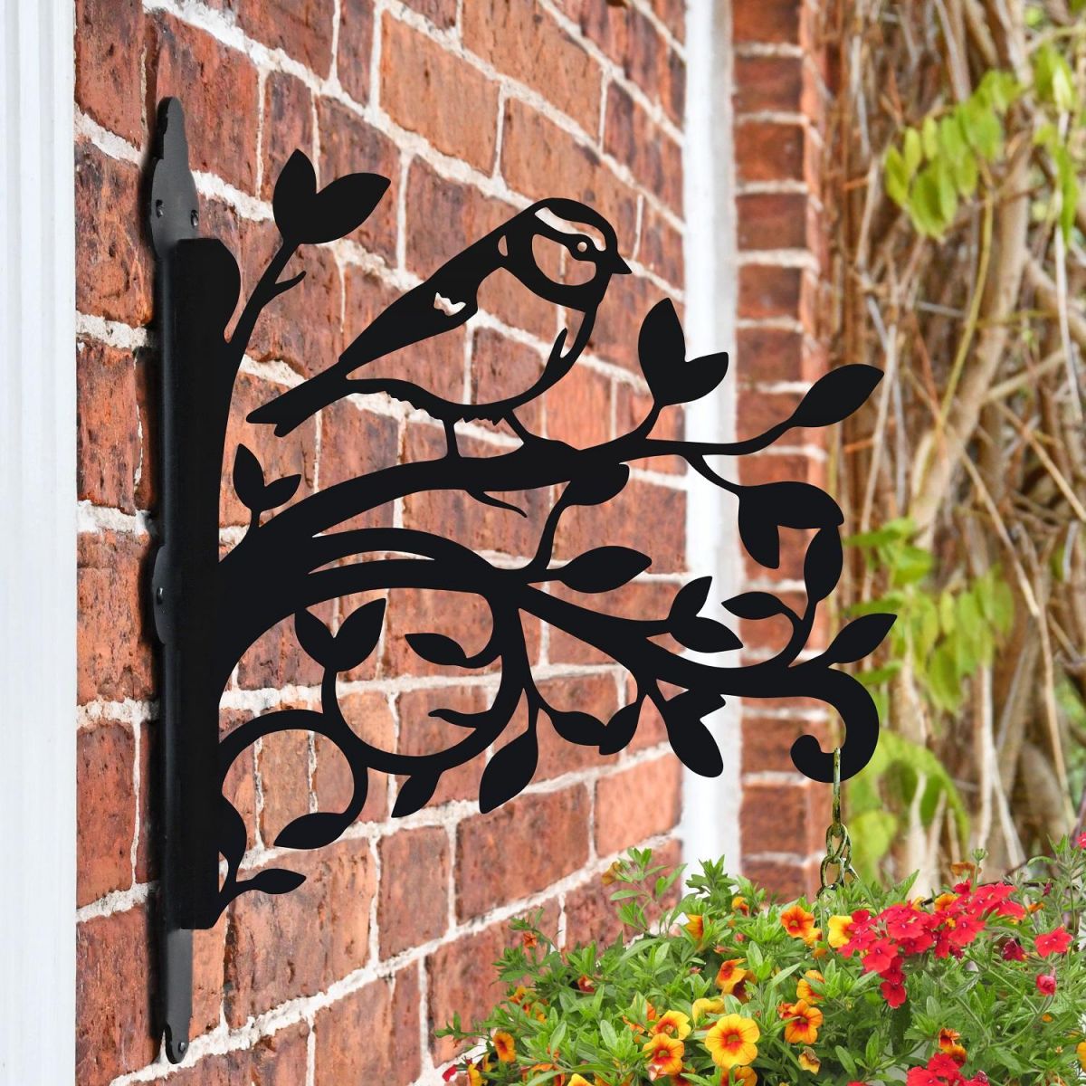 Hanging Basket Bracket with Blue Tit & Branches Design  Hanging Basket Bracket with Blue Tit & Branches Design