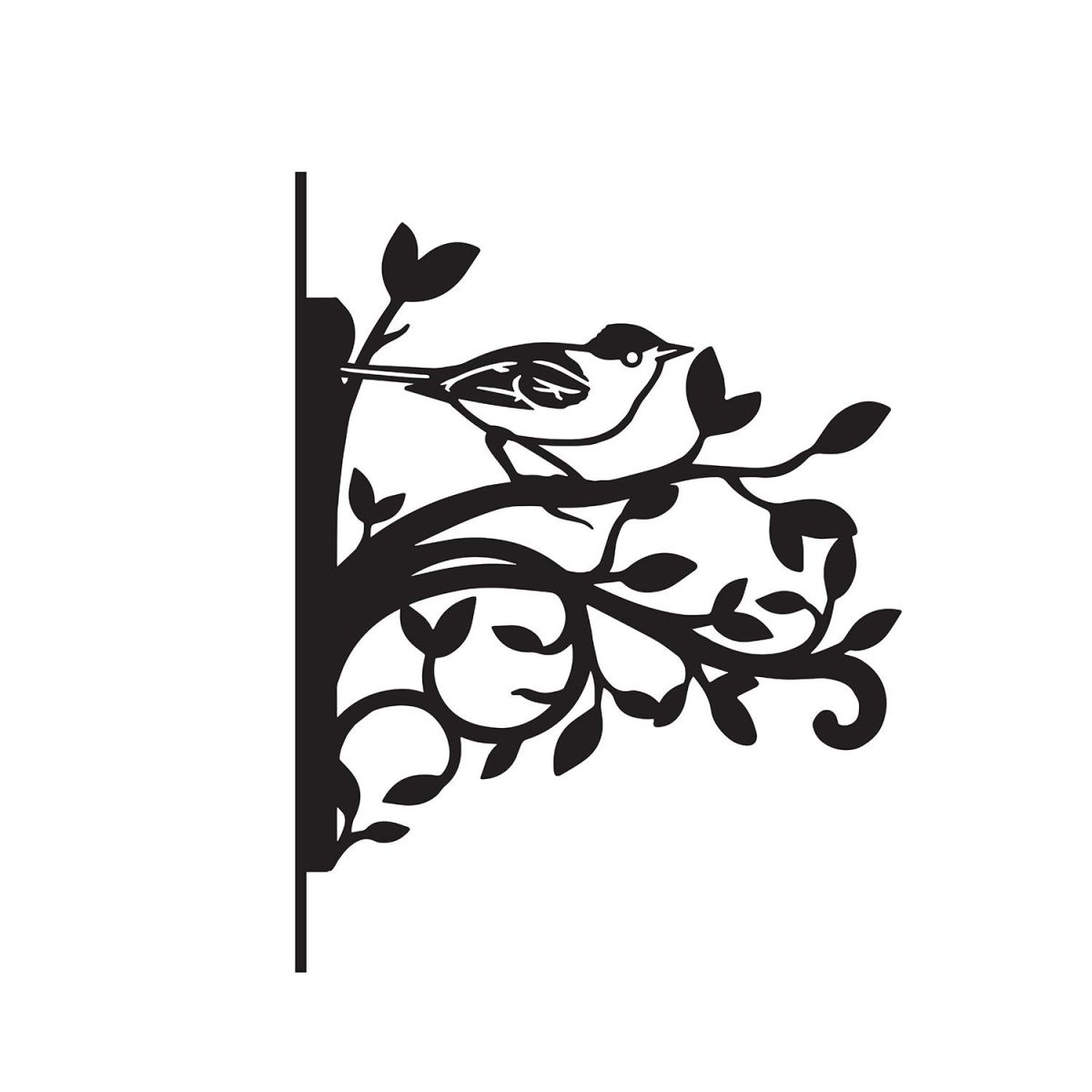 Black Cap Iron Hanging Basket Bracket in Black