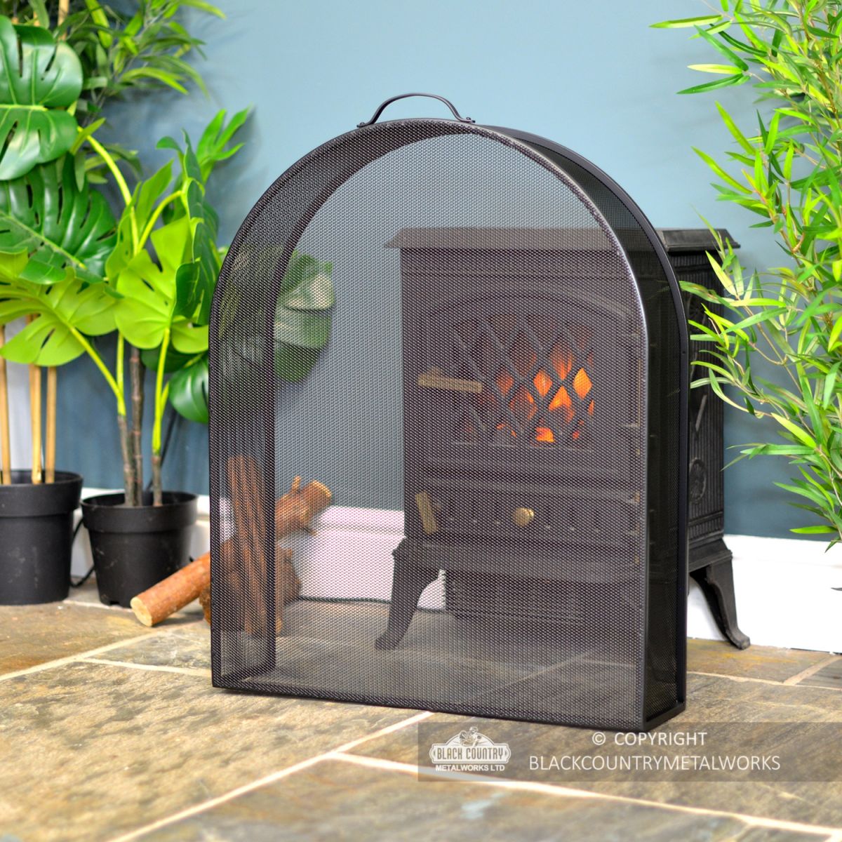 Arched Box Style Fire Guard in Situ in the Living room