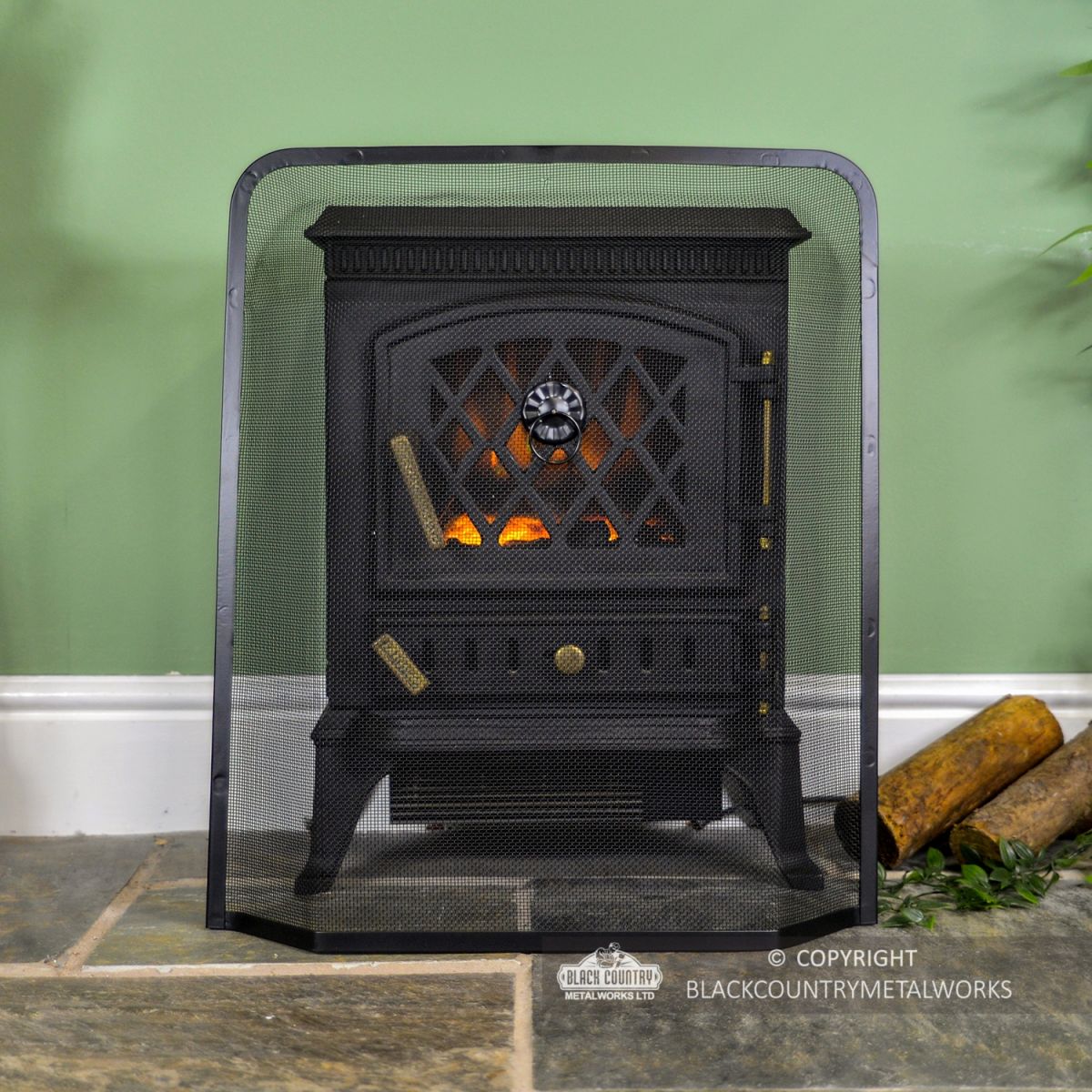 Front View of the Black Dome Shaped Spark Guard