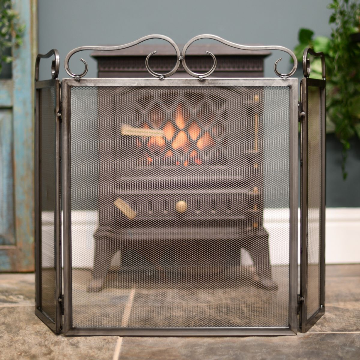 Hand forged Spark guard two fold