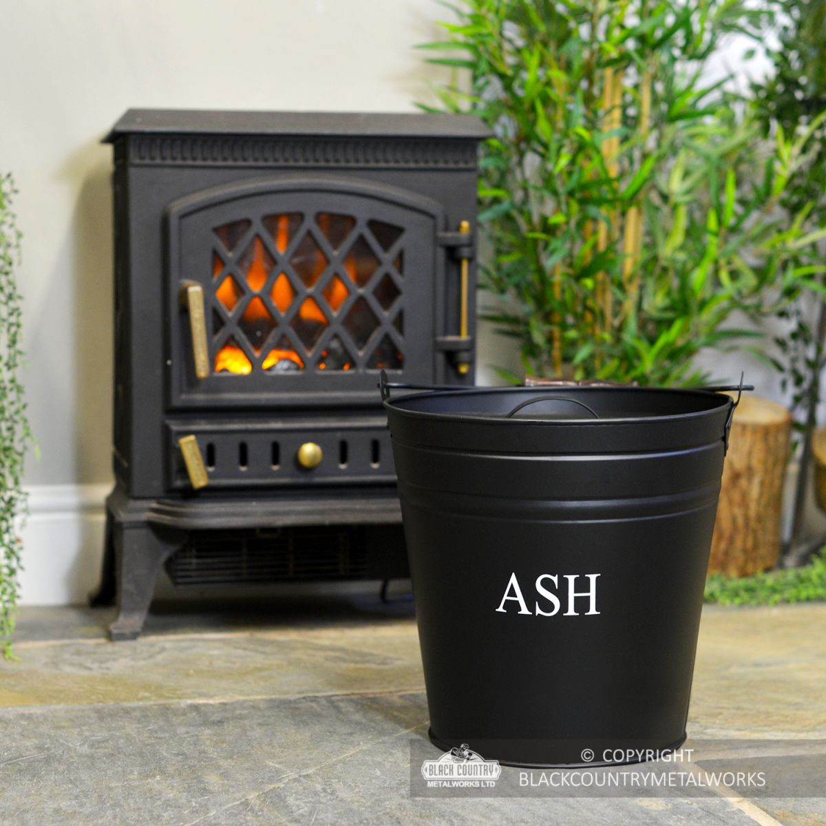 Contemporary Ash Bucket in Situ by the Fire