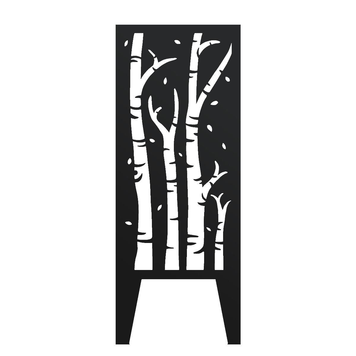 Birch Tree Garden Screen On White Background  Birch Tree Garden Screen On White Background