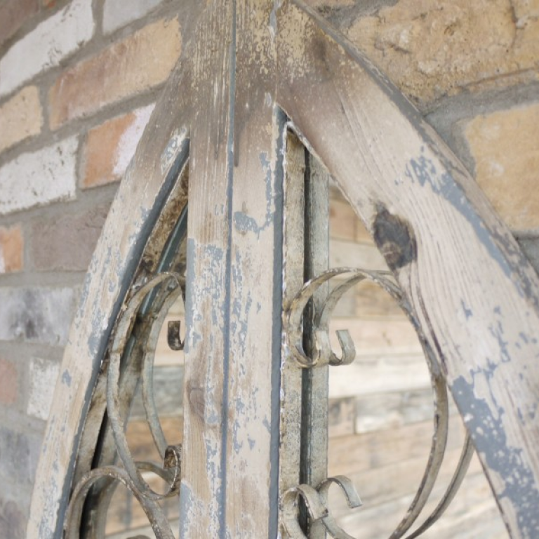 Cathedral Door Rustic Wood & Metal Mirror  Cathedral Door Rustic Wood & Metal Mirror