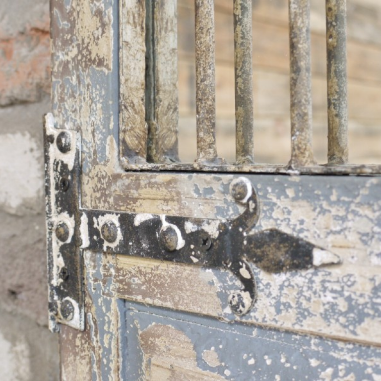 Close up of rustic hinge Close up of rustic hinge