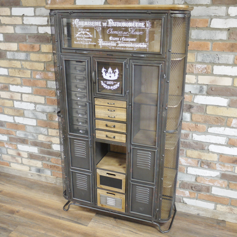 Industrial Metal Apothecary Style Cabinet  Industrial Metal Apothecary Style Cabinet
