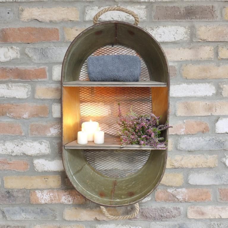 Tin Bath Industrial Style Shelf Tin Bath Industrial Style Shelf
