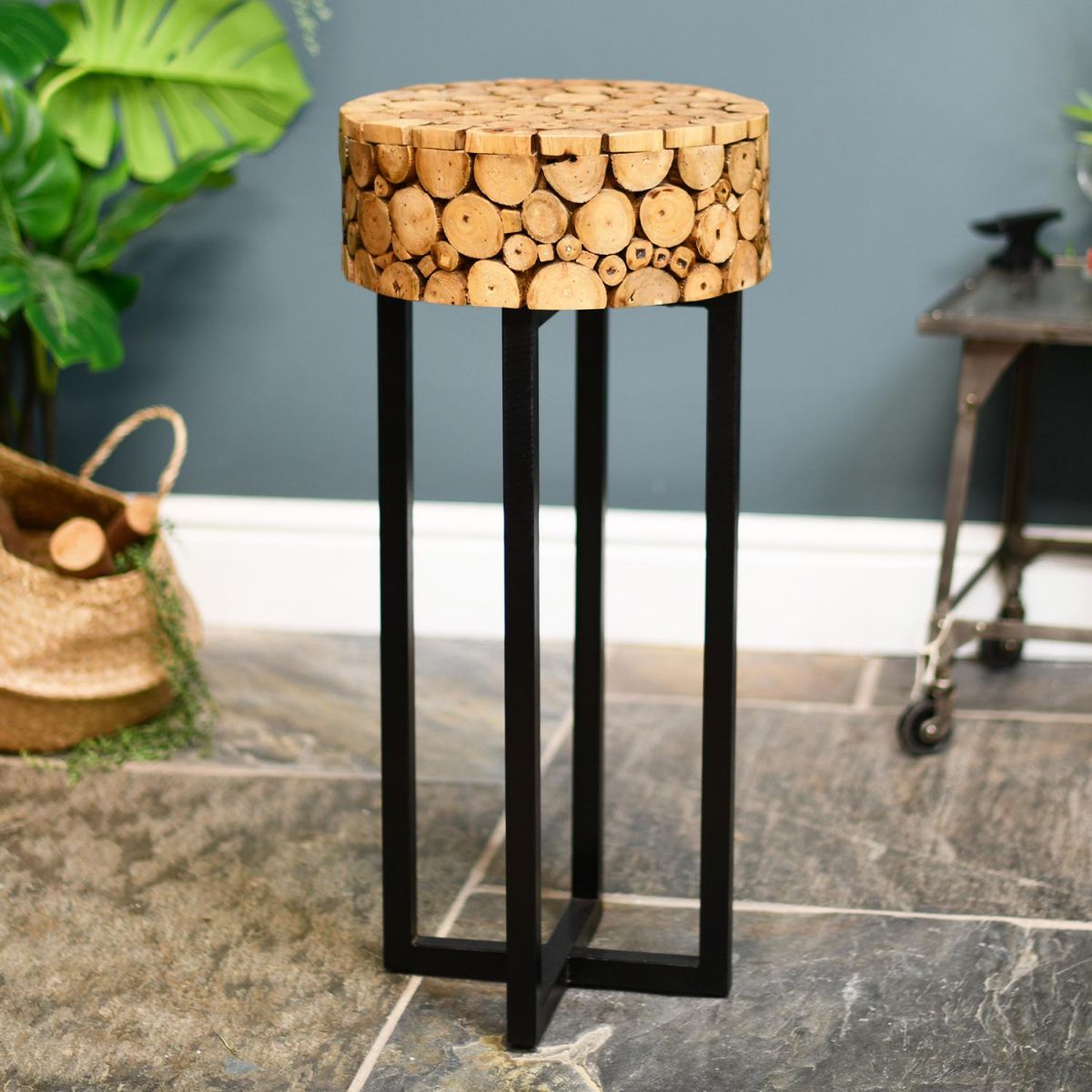 Side Table in Situ with a Plant on Top