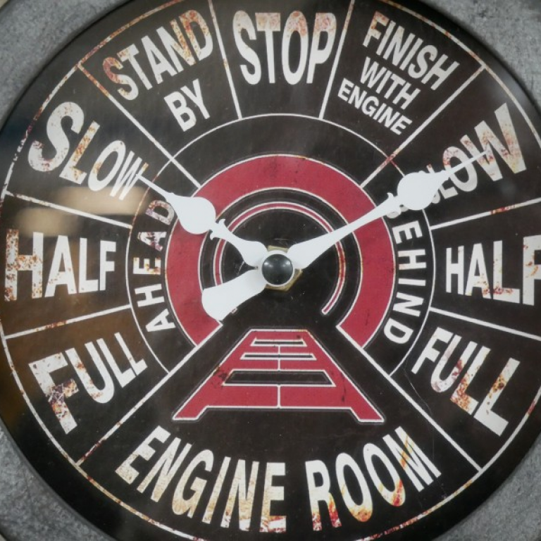 Traditional Locomotive Design Clock - Close Up of Face Traditional Locomotive Design Clock - Close Up of Face