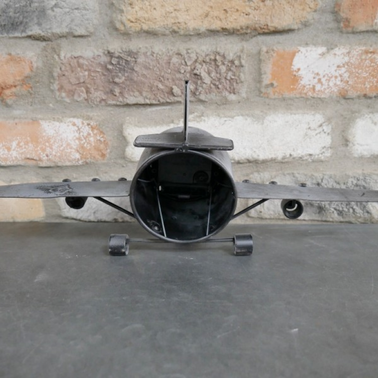 Rustic Grey Aeroplane Clock - Back Of Clock