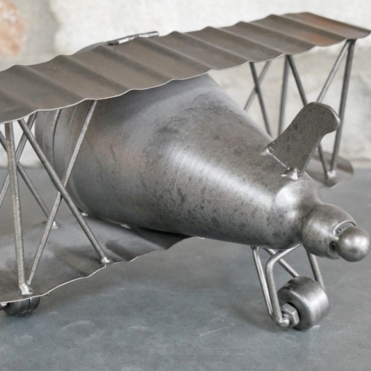 Grey Bi-Plane Desk Clock - Back of Plane Grey Bi-Plane Desk Clock - Back of Plane