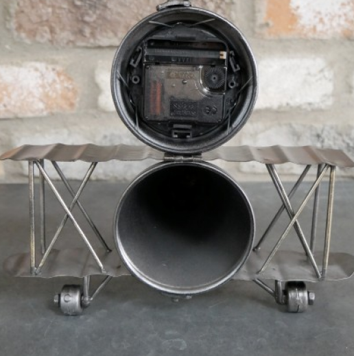 Grey Bi-Plane Desk Clock - Clock Open Grey Bi-Plane Desk Clock - Clock Open