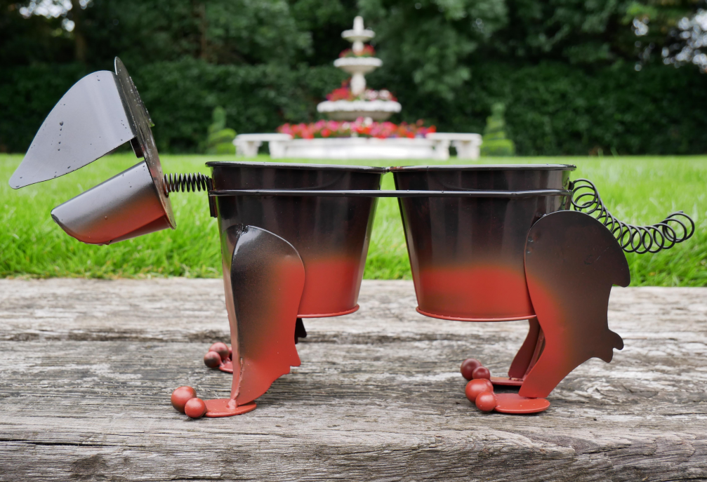 Side view of Dachshund Double Planter Side view of Dachshund Double Planter