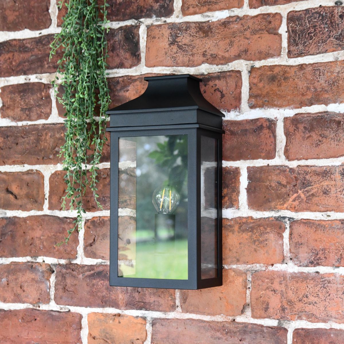 Black Traditional Flush Wall Light in Situ Black Traditional Flush Wall Light in Situ