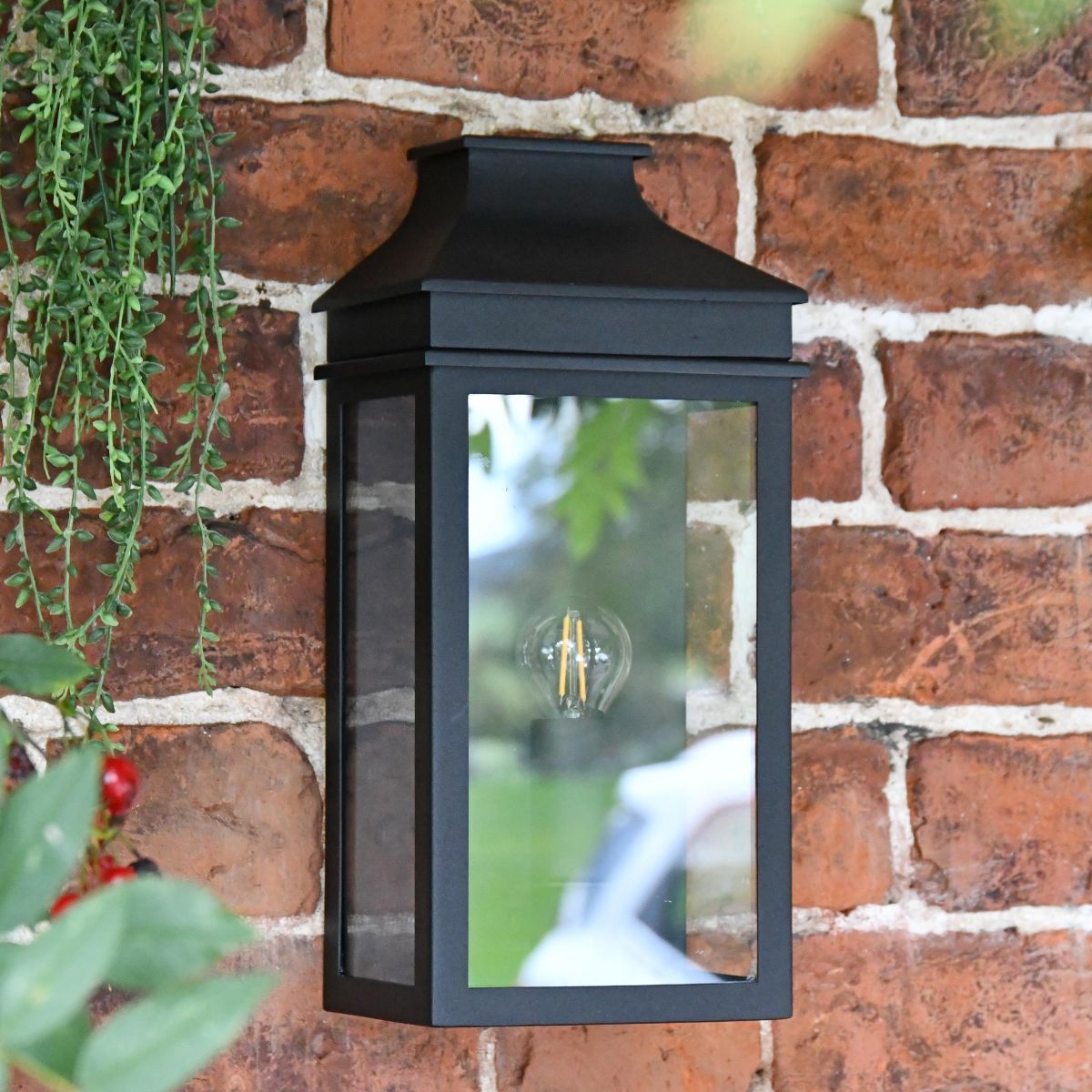 Traditional Flush Wall Light in Black  Traditional Flush Wall Light in Black