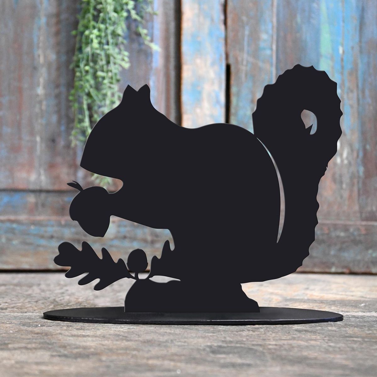Squirrel Iron Door Stop in Black
