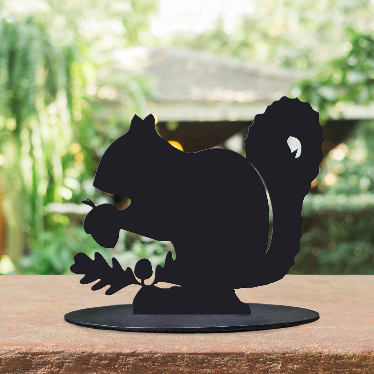 Black Squirrel Silhouette Ornament in Situ