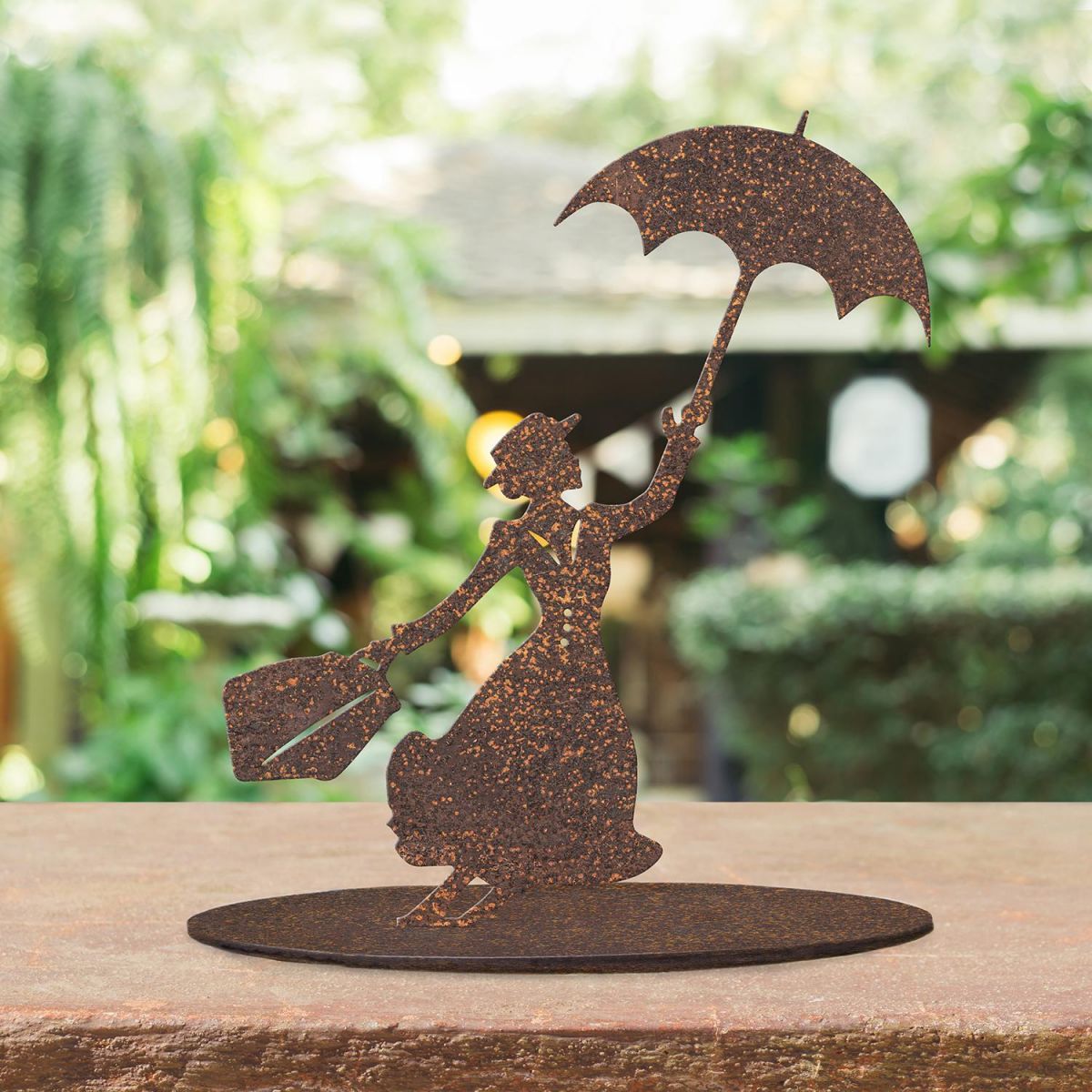 Mary Poppins Rustic Garden Silhouette Ornament in the Garden