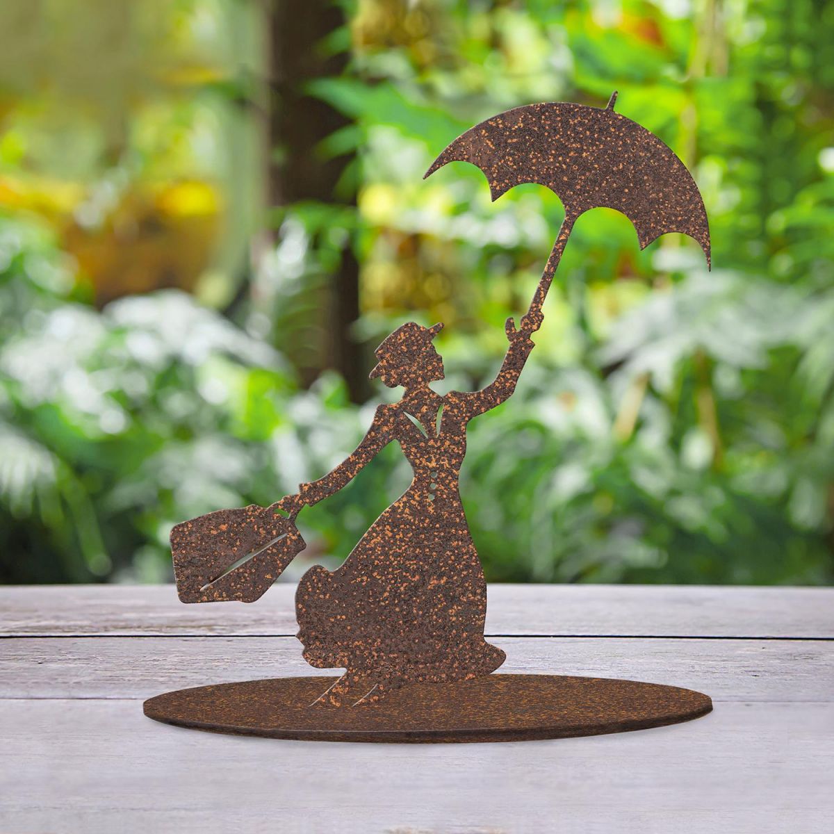 Mary Poppins Rustic Garden Silhouette Ornament in Situ