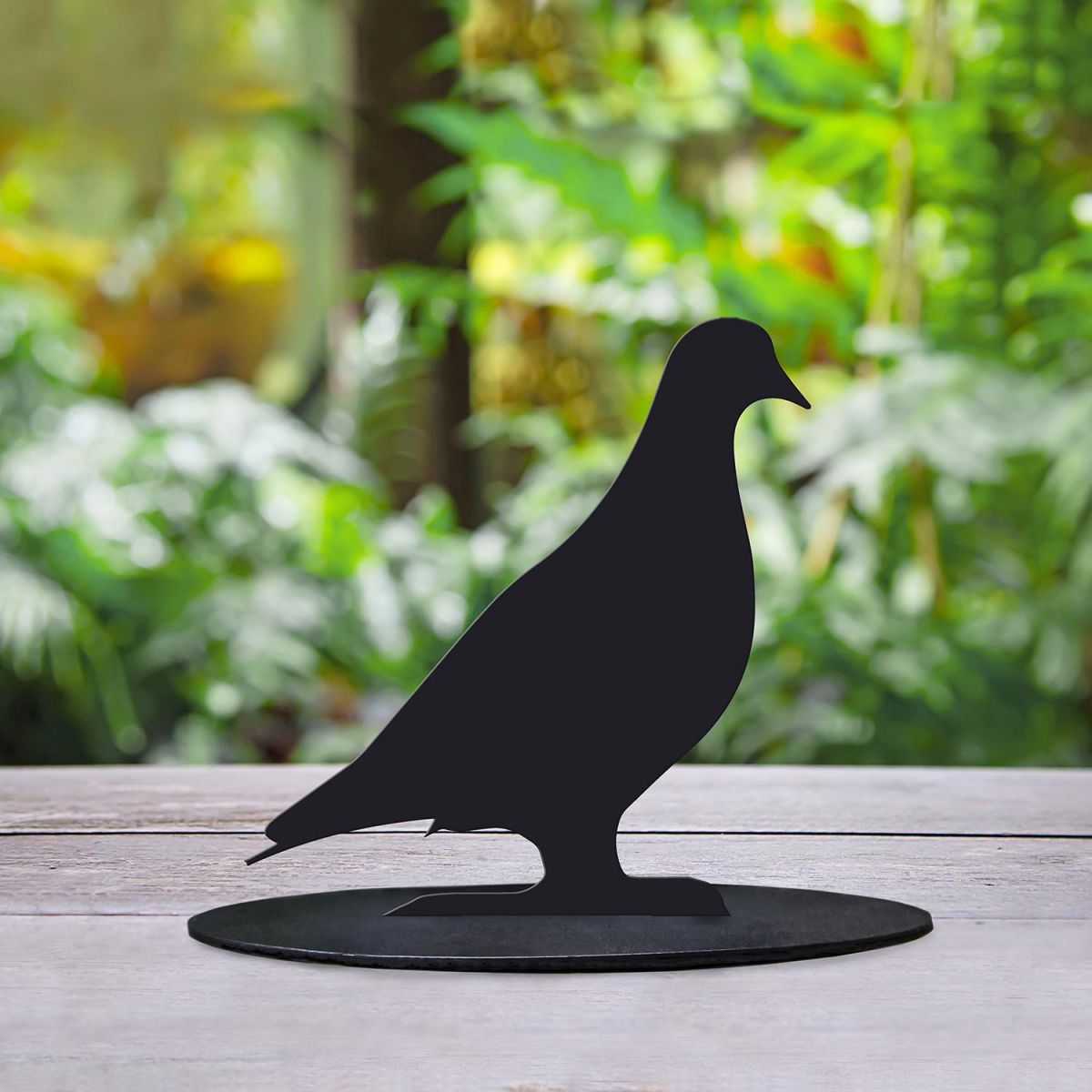 Black Pigeon Silhouette Ornament Created From Steel