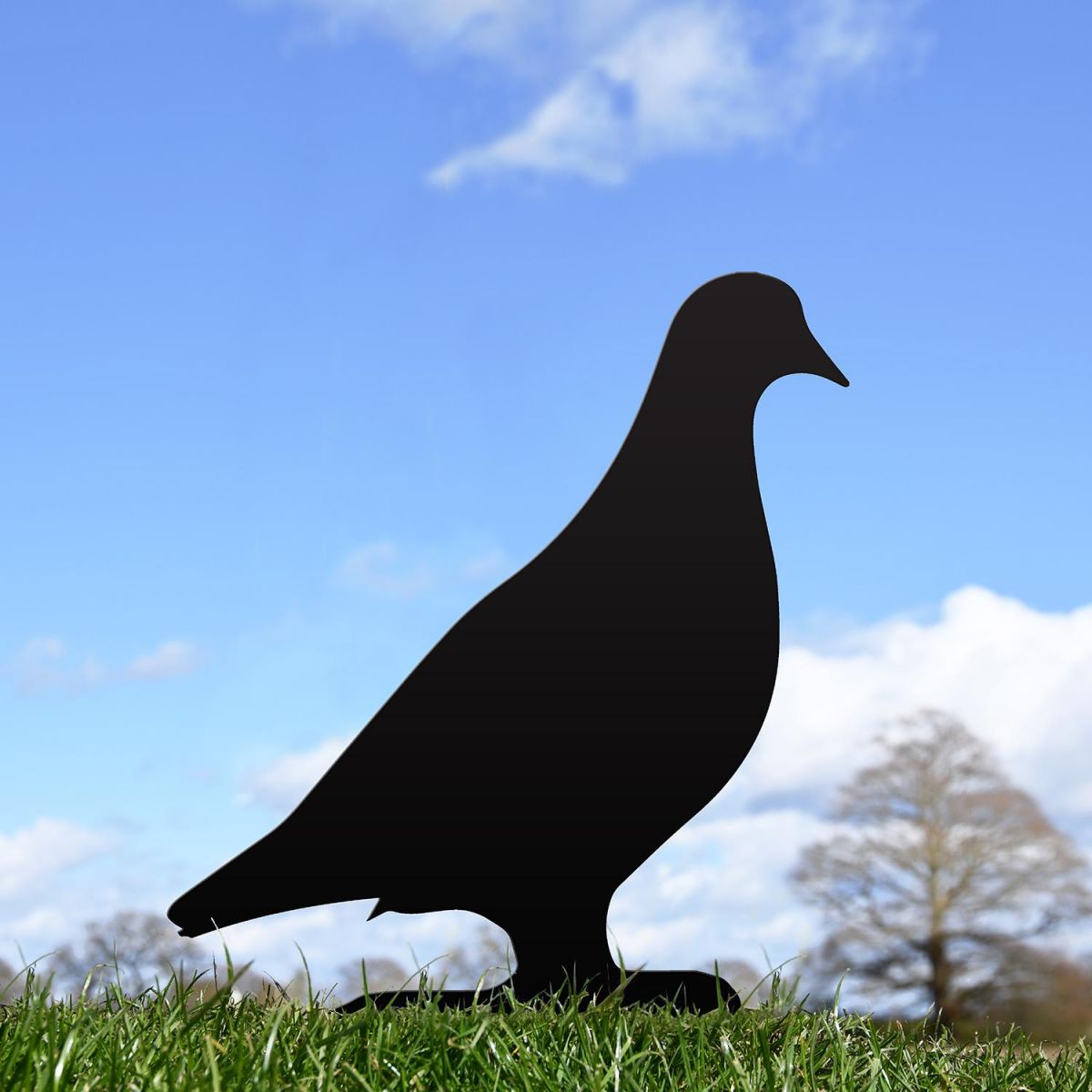 Black Pigeon Silhouette Ornament in the Garden