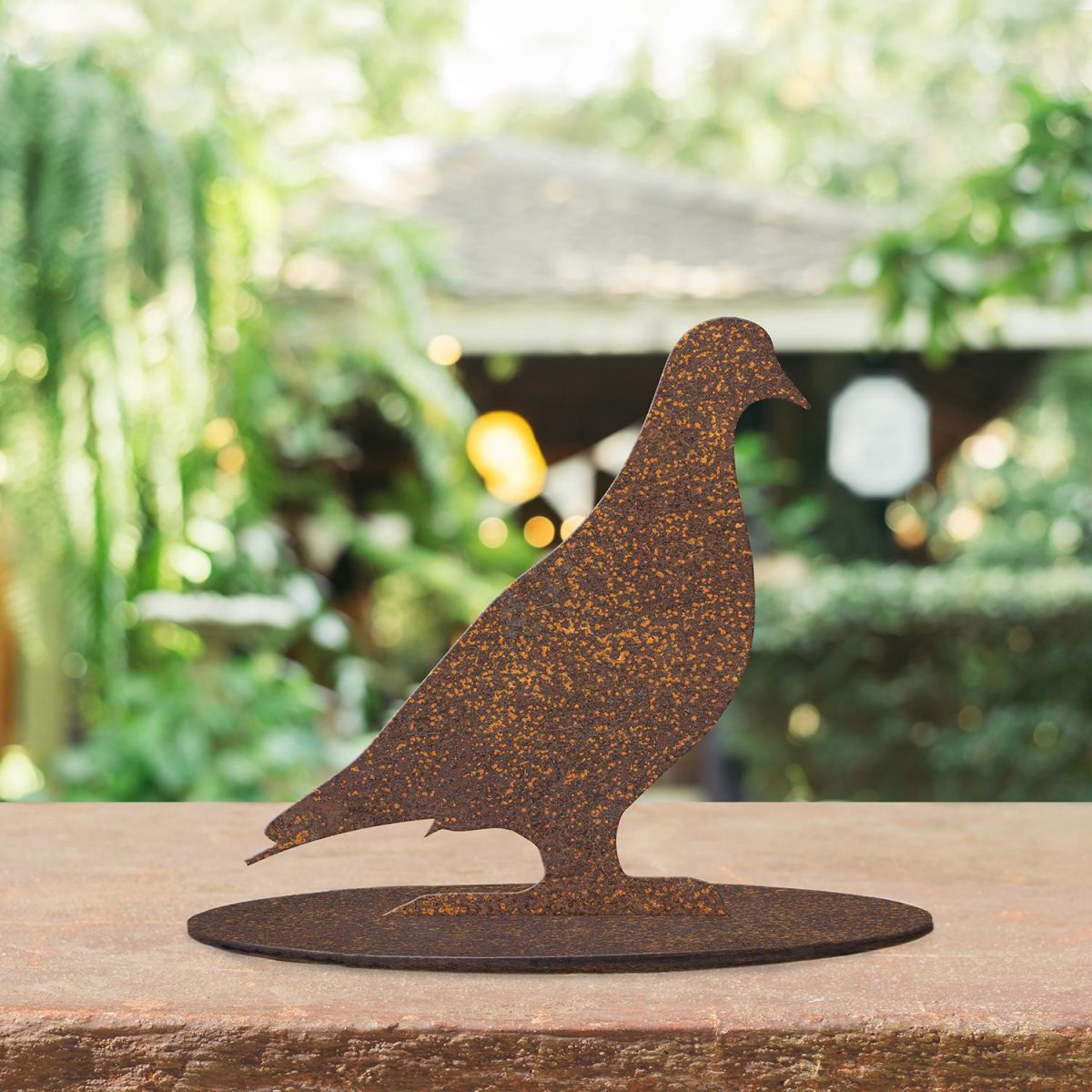  Pigeon Rustic Garden Silhouette Ornament in Situ