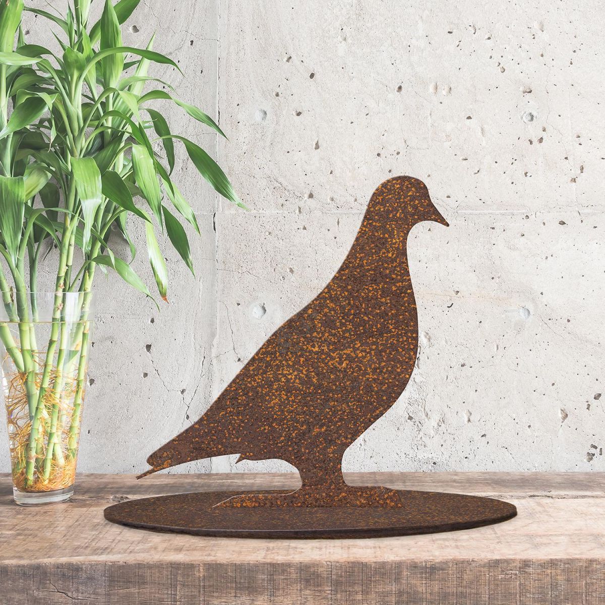  Pigeon Rustic Garden Silhouette Ornament in Side in the Conservatory 