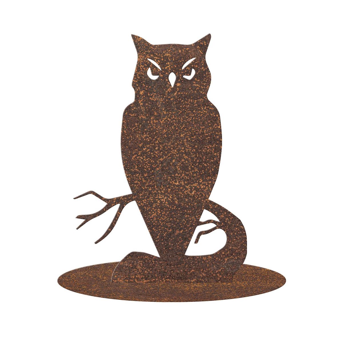 Owl Silhouette Ornament in a Rustic Finish