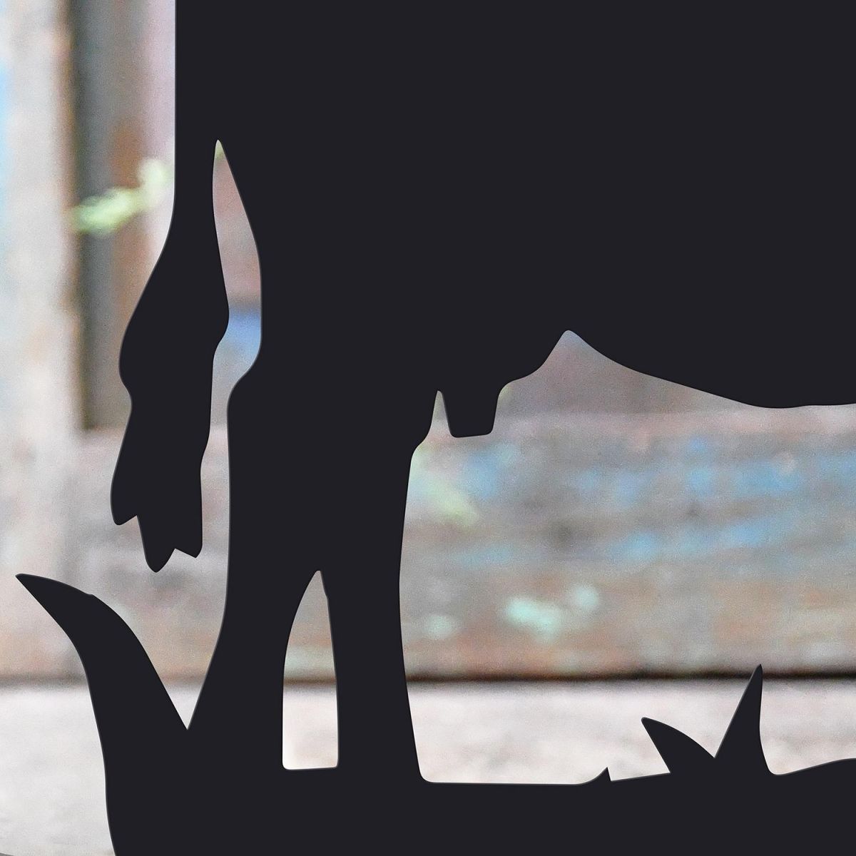 Close-up of the Black Finish on the Cow Iron Door Stop