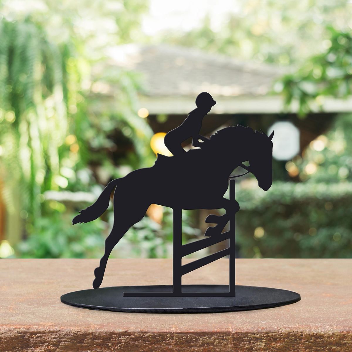  Show Jumping Garden Silhouette Ornament Created From Steel