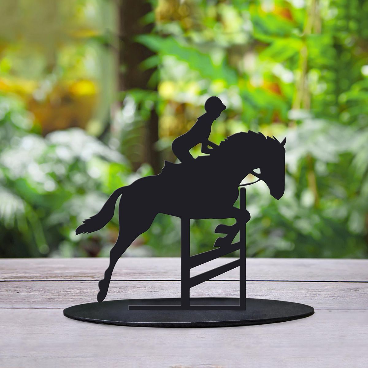  Show Jumping Garden Silhouette Ornament in Situ